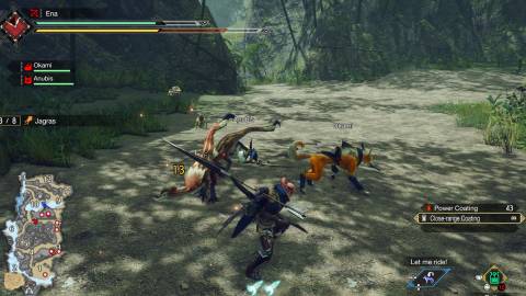 Attacking monsters in Monster Hunter Rise (2021)