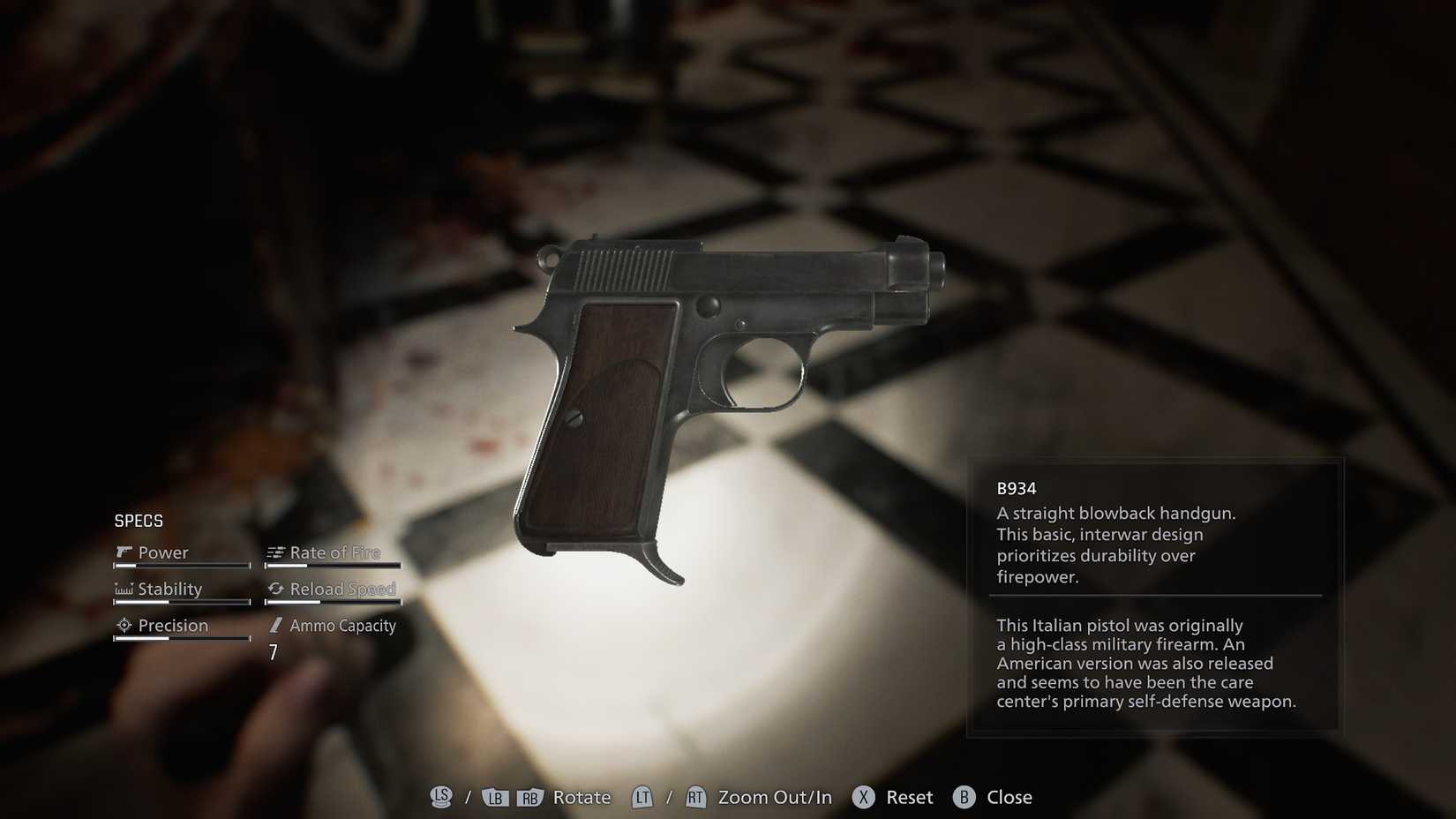 B934 Handgun in Resident Evil Requiem