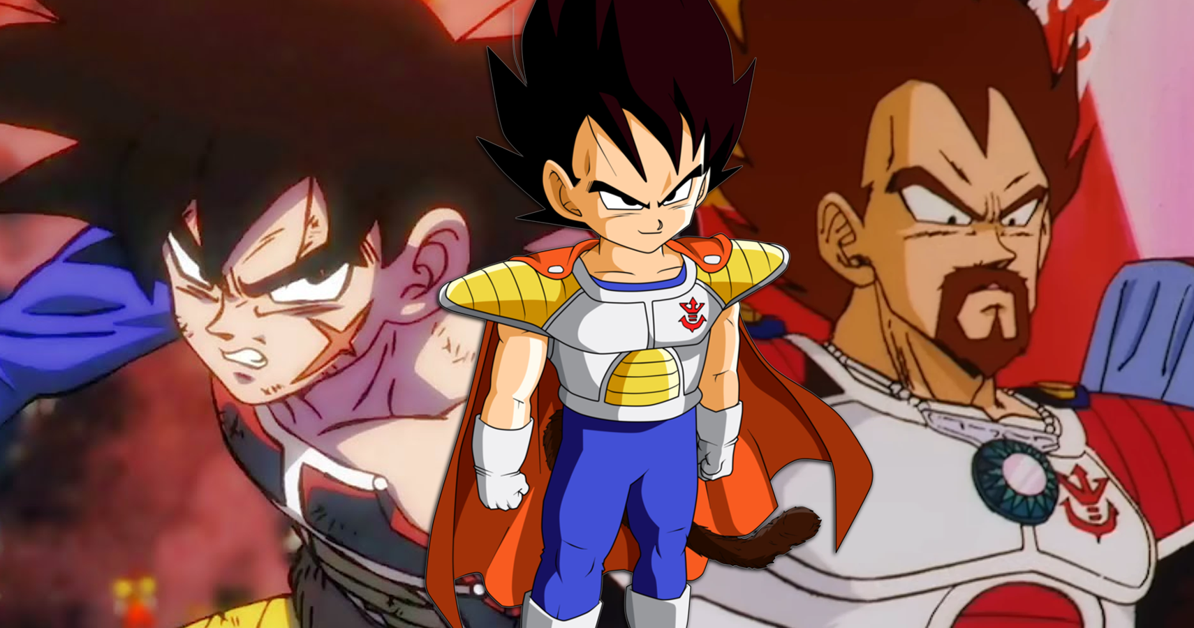 Bardock, Kid Vegeta, and King Vegeta in Dragon Ball Super and Dragon Ball Z