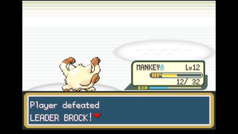 Beating Brock using only Mankey in in Pokemon FireRed & LeafGreen
