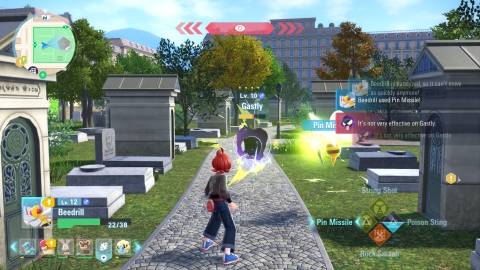 Beedrill vs Ghastly in battle in Pokemon Legends Z-A (2025)