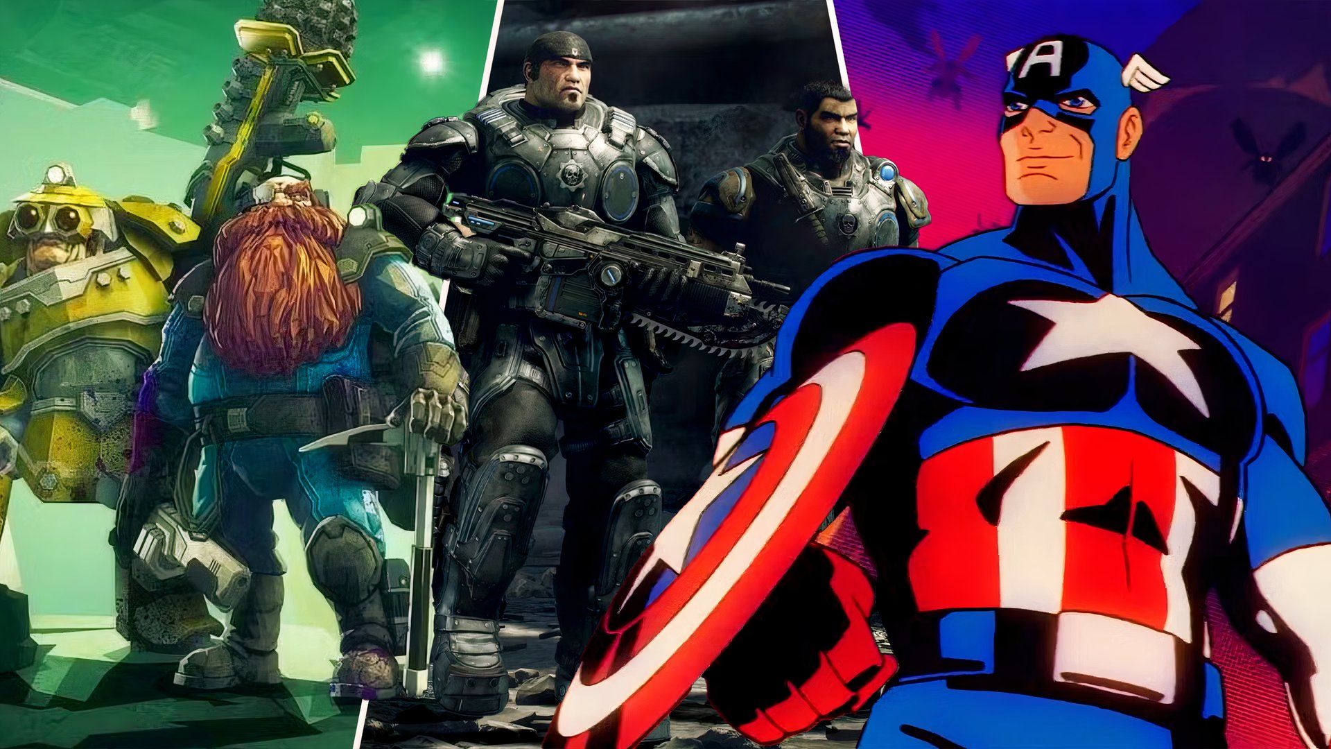 best crossplay games game pass gears of war, deep rock galactic, marvel