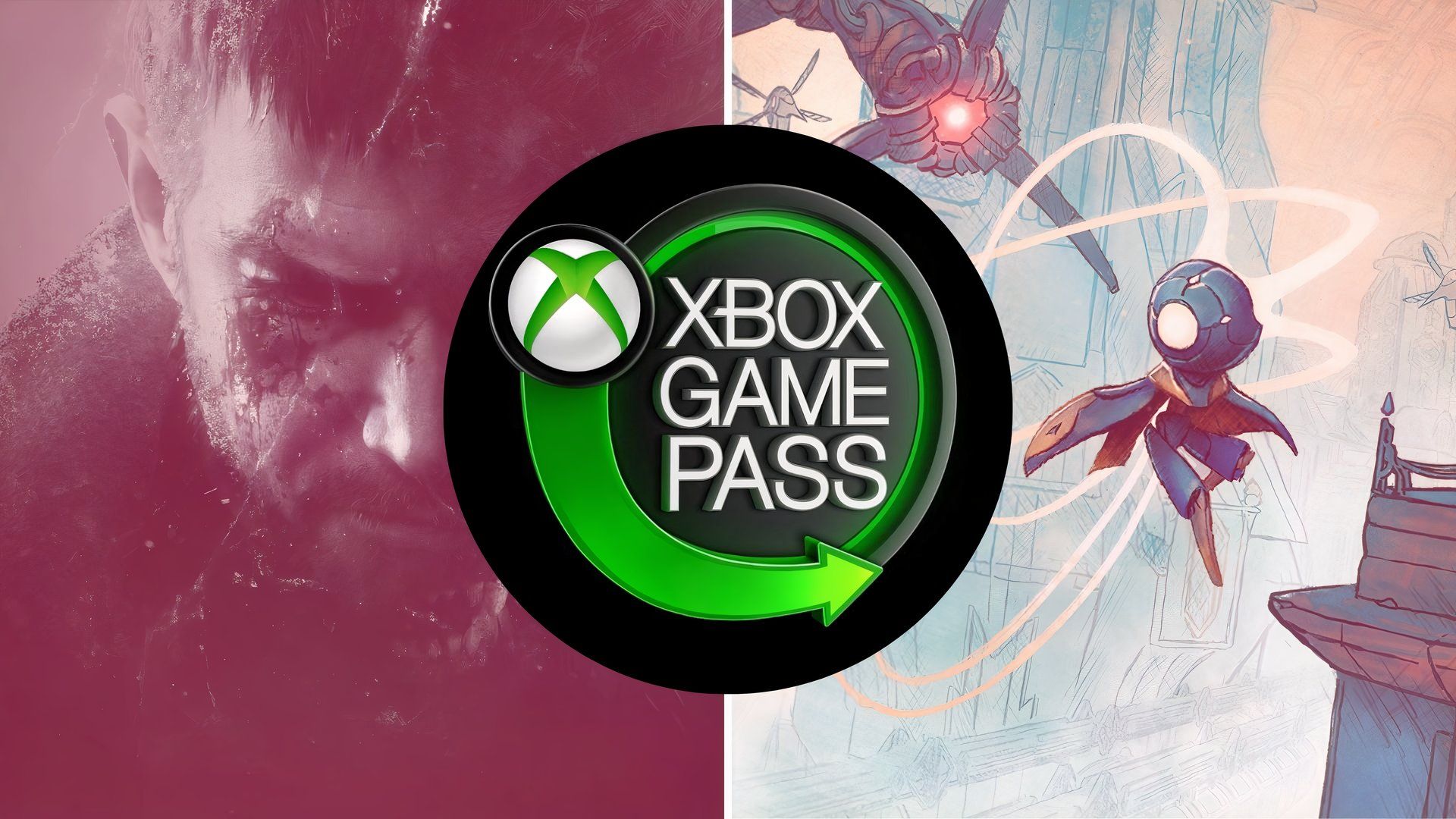 Resident Evil Village and Mio Memories in Orbit game covers behind Xbox Game Pass logo