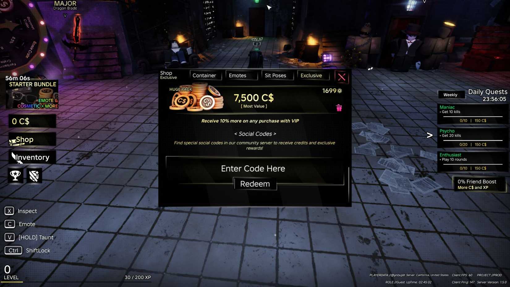 Betrayed the codes tab