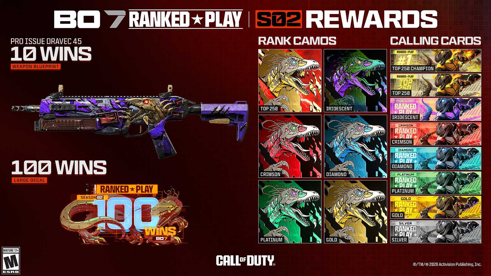 Black Ops 7 Season 2 Ranked Play Seasonal Rewards