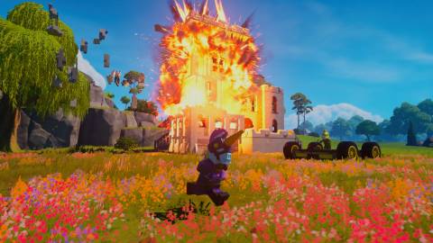 Blowing up a building in LEGO Fortnite (2023)
