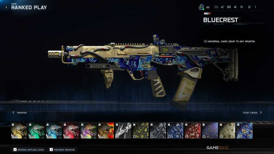 Bluecrest (Weapon Camo) - Warzone Ranked Play