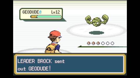 Brock's Geodude in Pokemon FireRed & LeafGreen