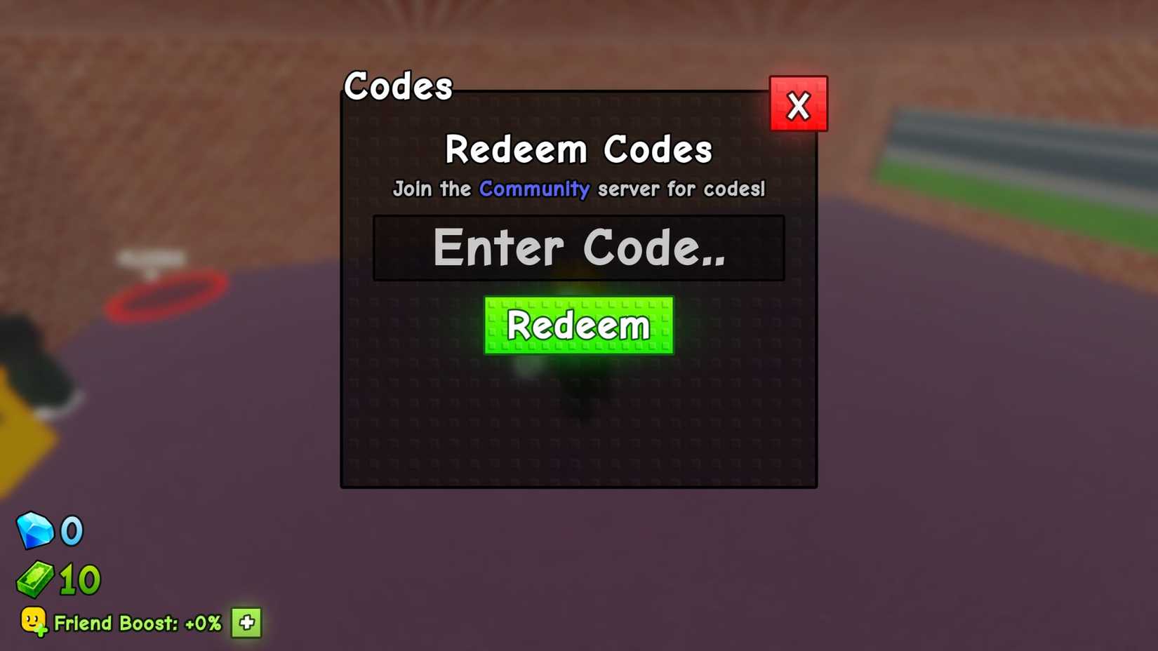Build an Arcade the codes tab