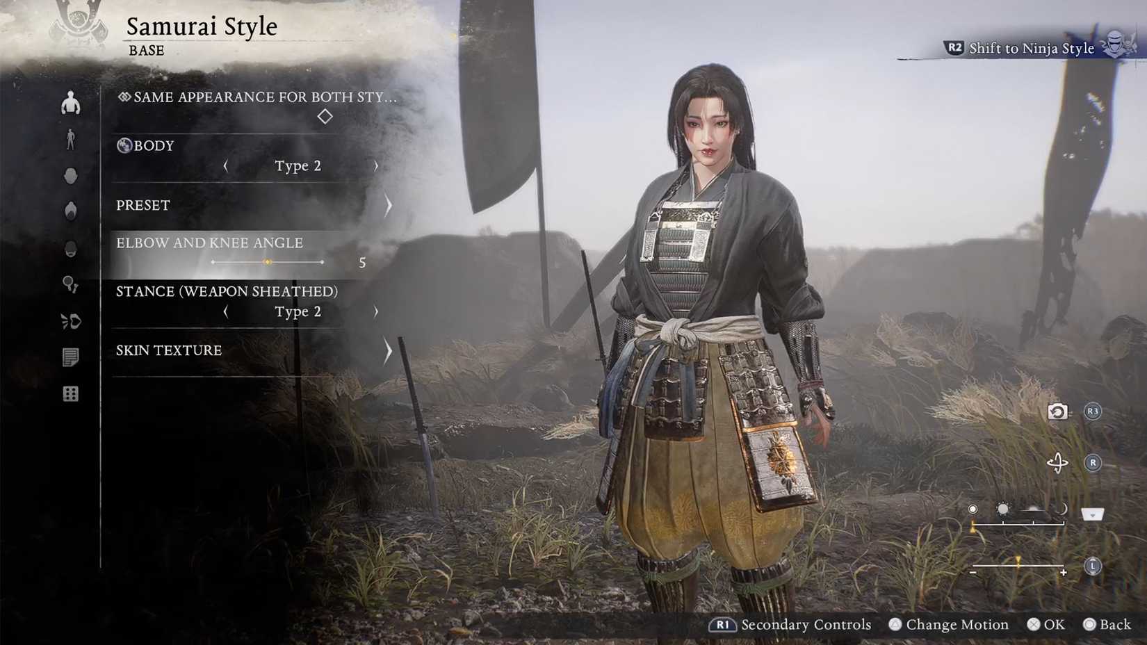 Change appearance in nioh 3