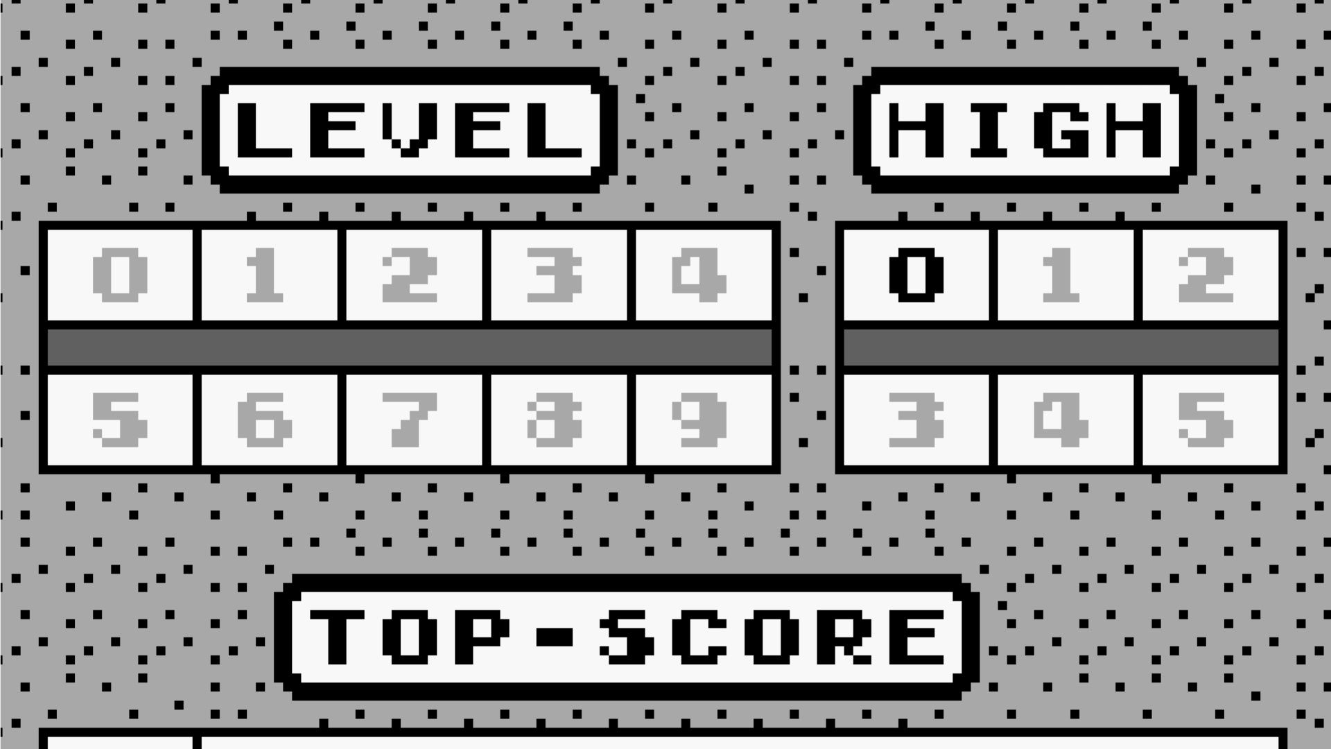 Choosing a difficulty level in Tetris (Game Boy)
