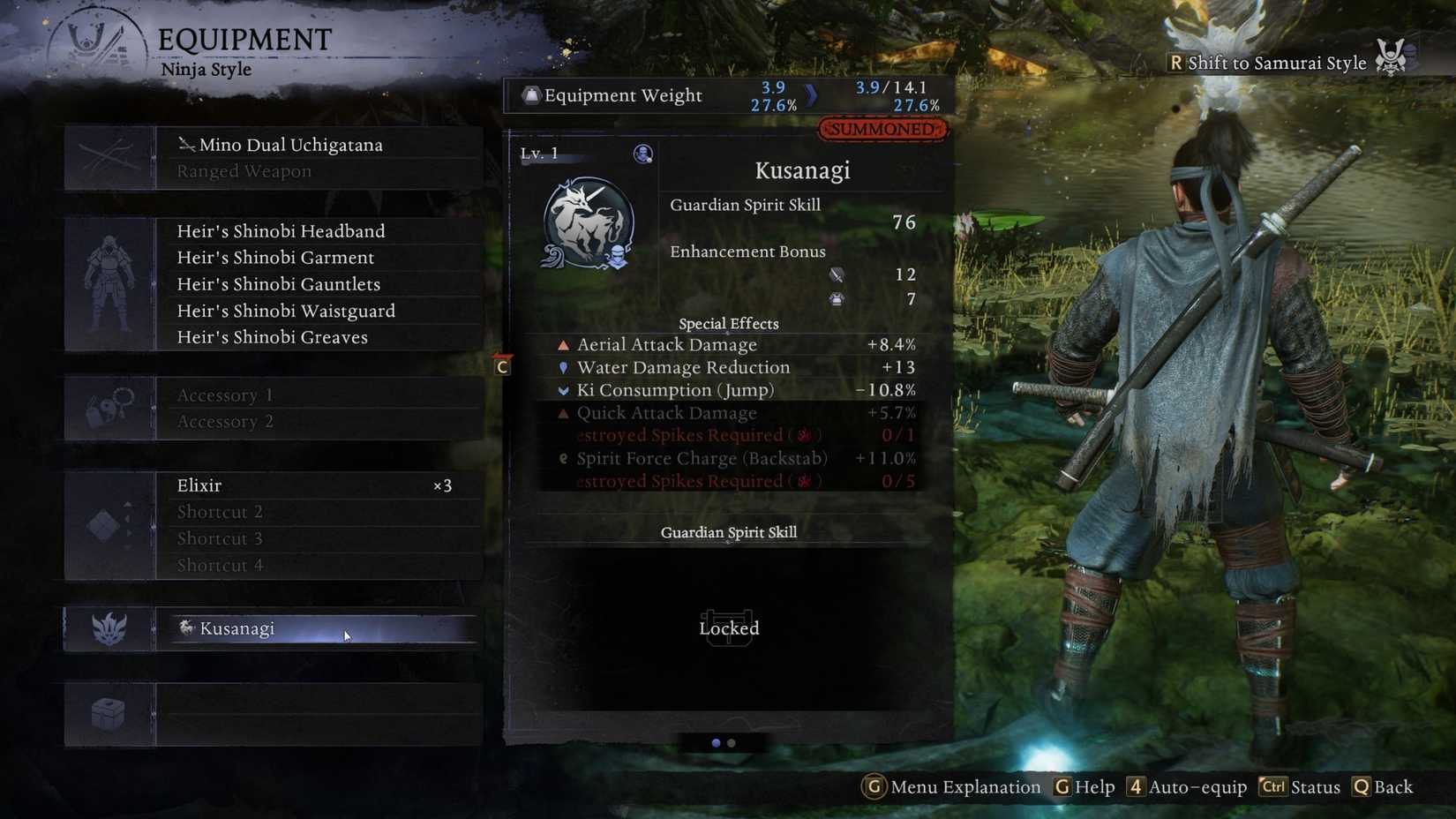 choosing kusanagi ninja form nioh 3