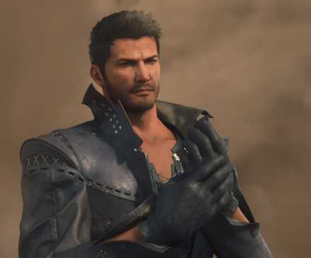 Cid flexing his hands in Final Fantasy 16 (2023)