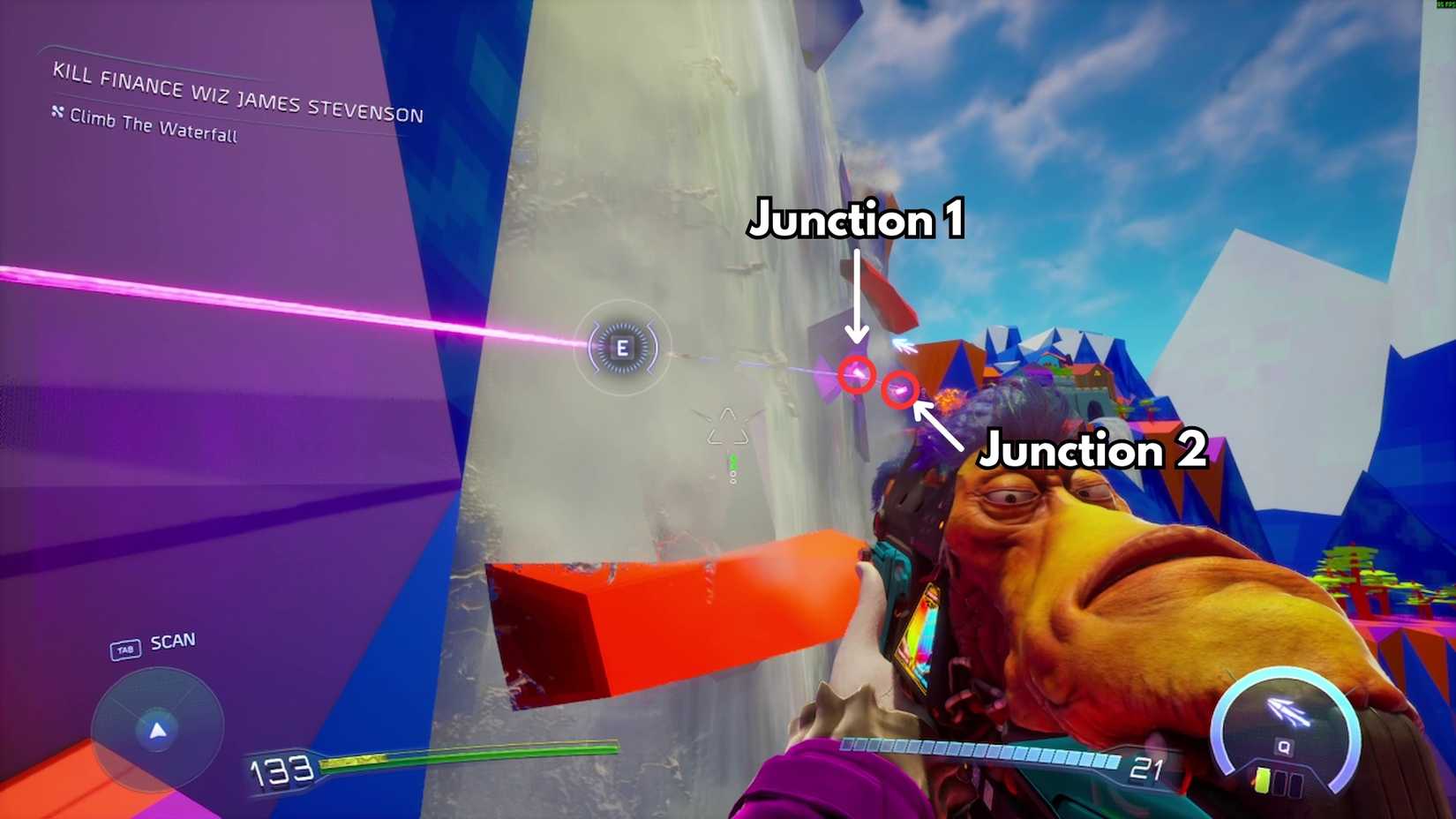 Climb high up the waterfall in Life 2 Sheath Spikes