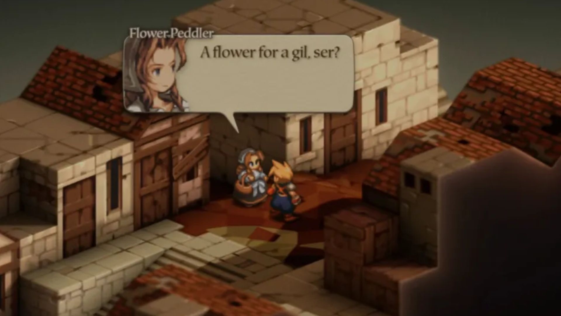 Cloud talking to Aerith in Final Fantasy Tactics The Ivalice Chronicles-1