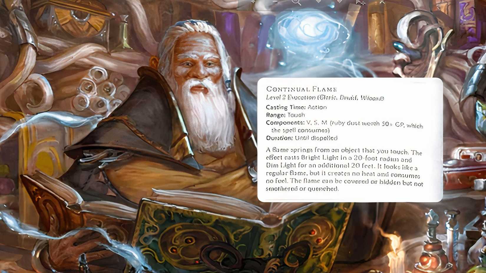 Continual Flame - Image from Revised Player's Handbook 2024