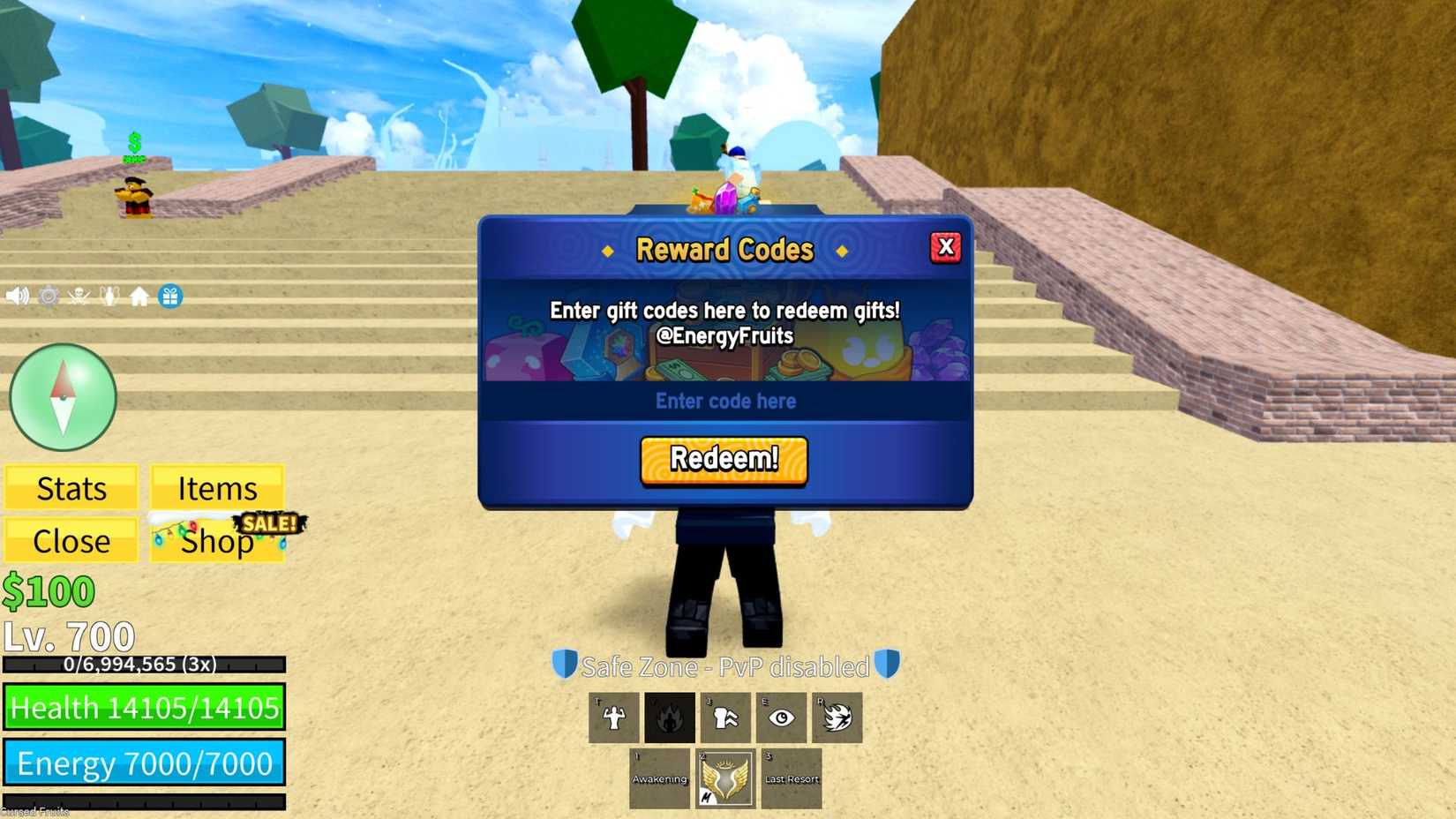 Cursed Fruits the codes tab