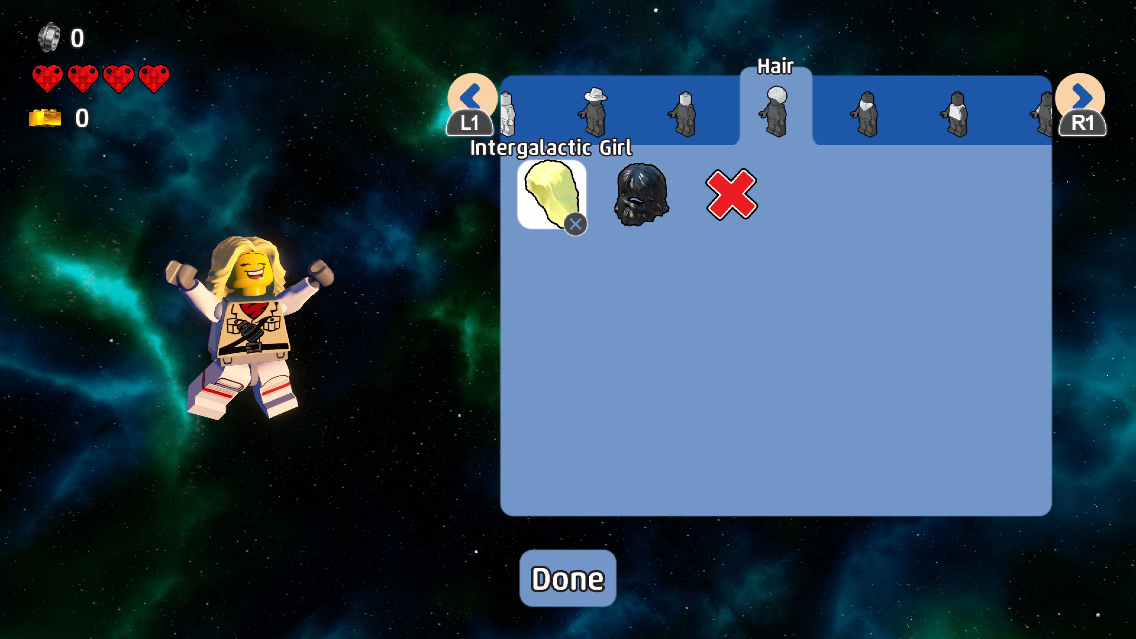 Customizing a character in LEGO Worlds (2015)