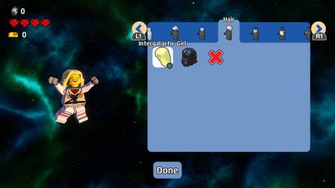Customizing a character in LEGO Worlds (2015)