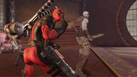 Deadpool attempting to use stealth.