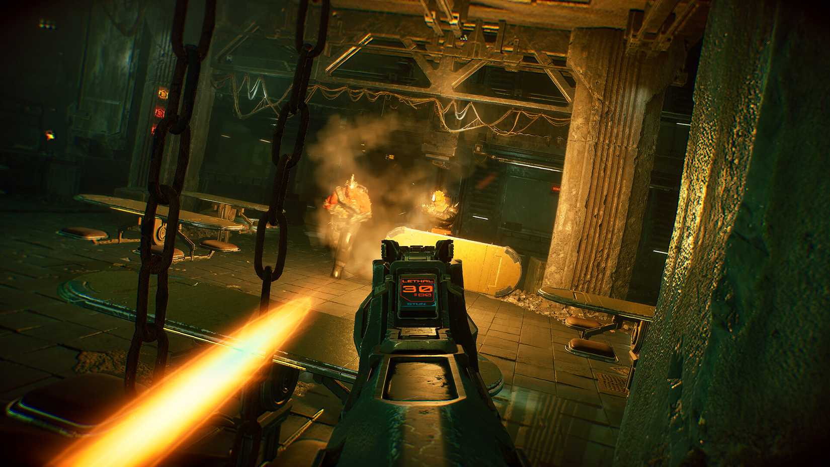 Defect combat closeup