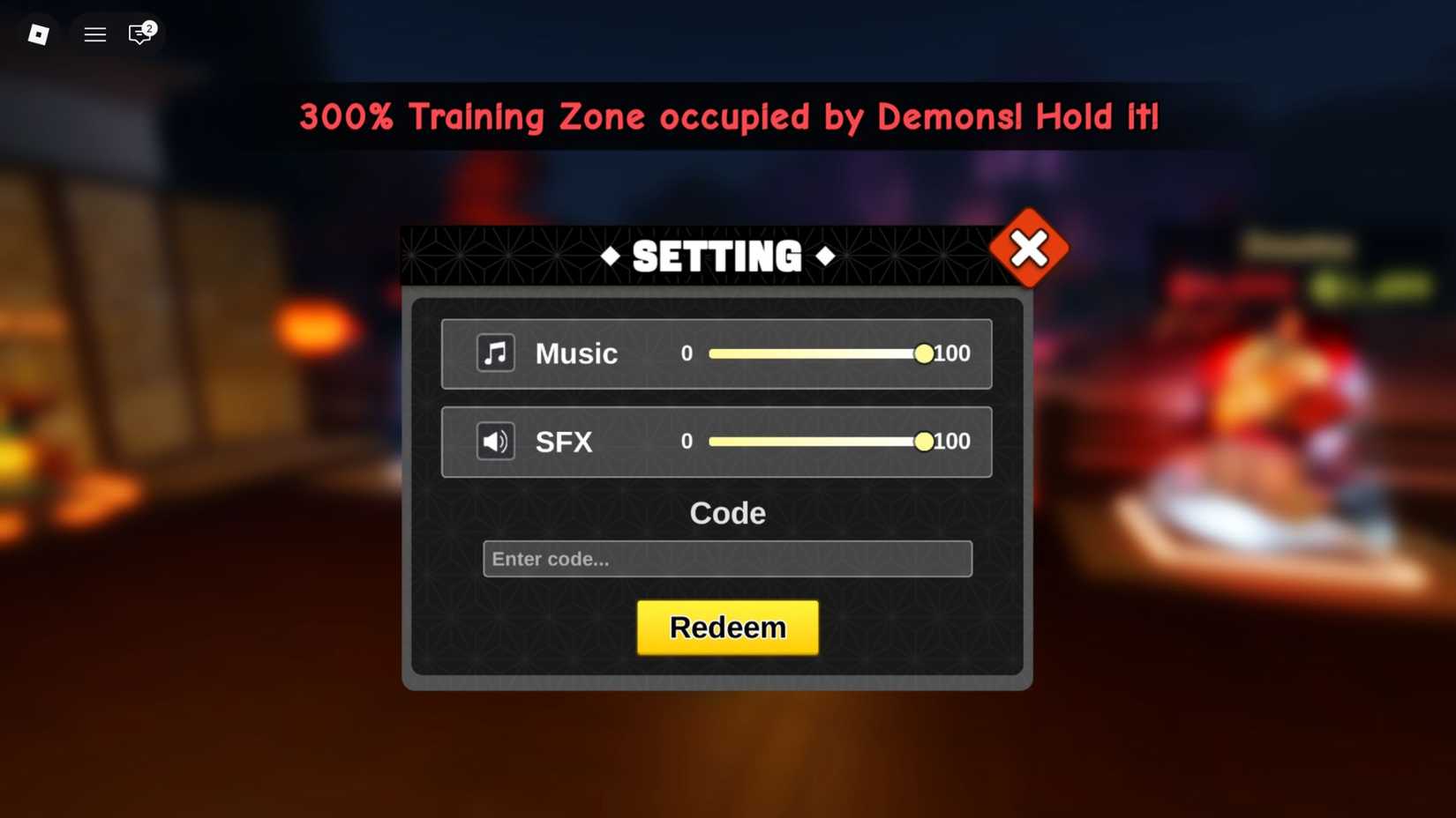 Demon Arena the codes tab