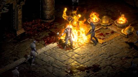 Diablo 2 Resurrected Necromancer summoning minions Image from Blizzard Entertainment on YouTube