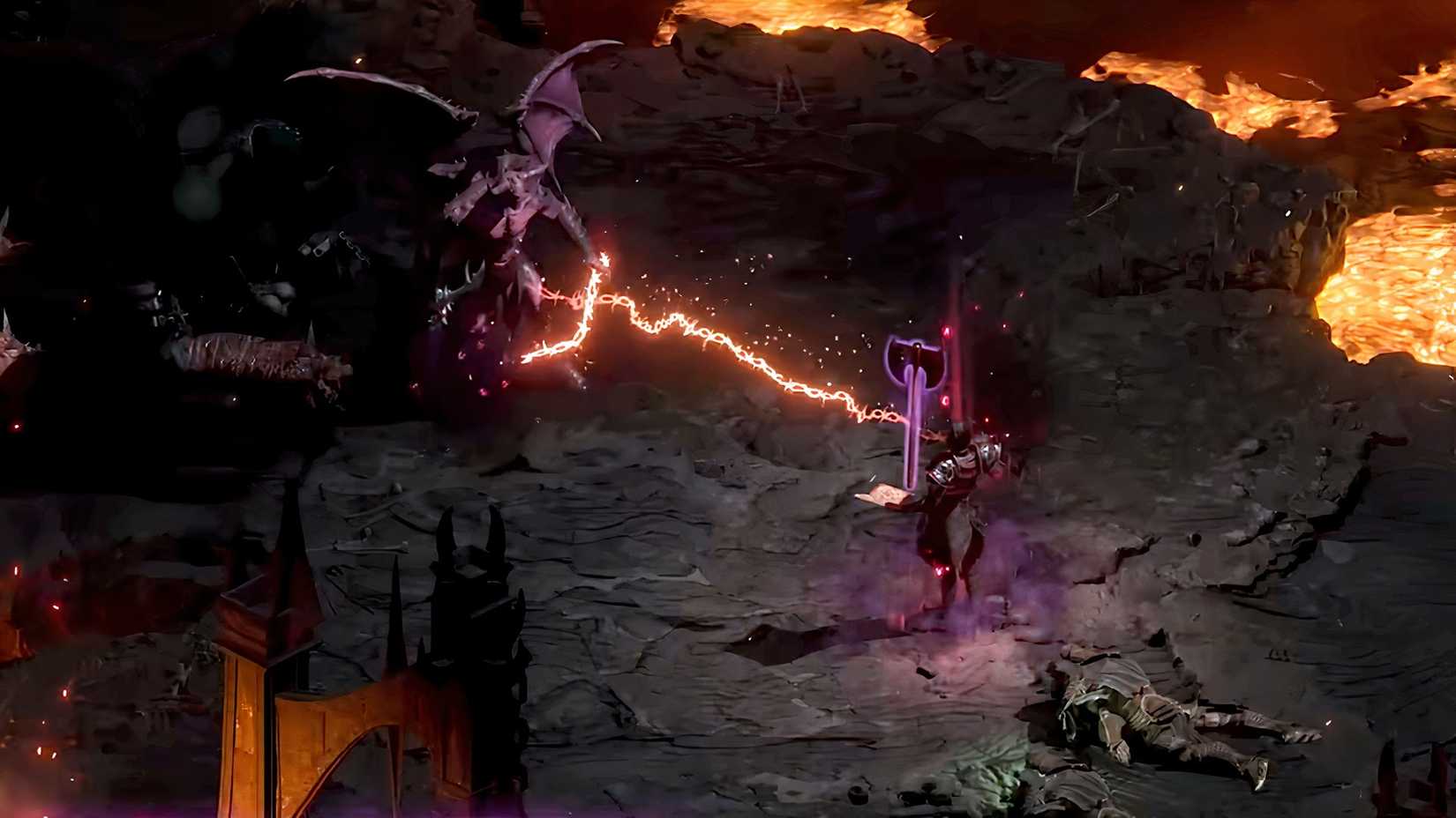 Diablo 2 Resurrected Warlock binds a demon to his will Image from Blizzard Entertainment on YouTube