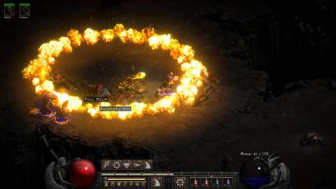Diablo 2 Resurrected Warlock Ring of Fire AOE