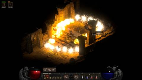 Diablo 2 Resurrected Warlock Ring of Fire bounces on surfaces