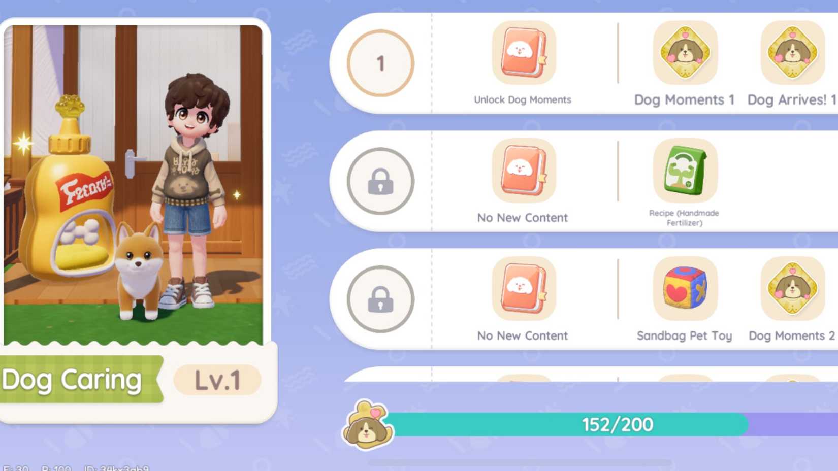 dog care hobby skills heartopia