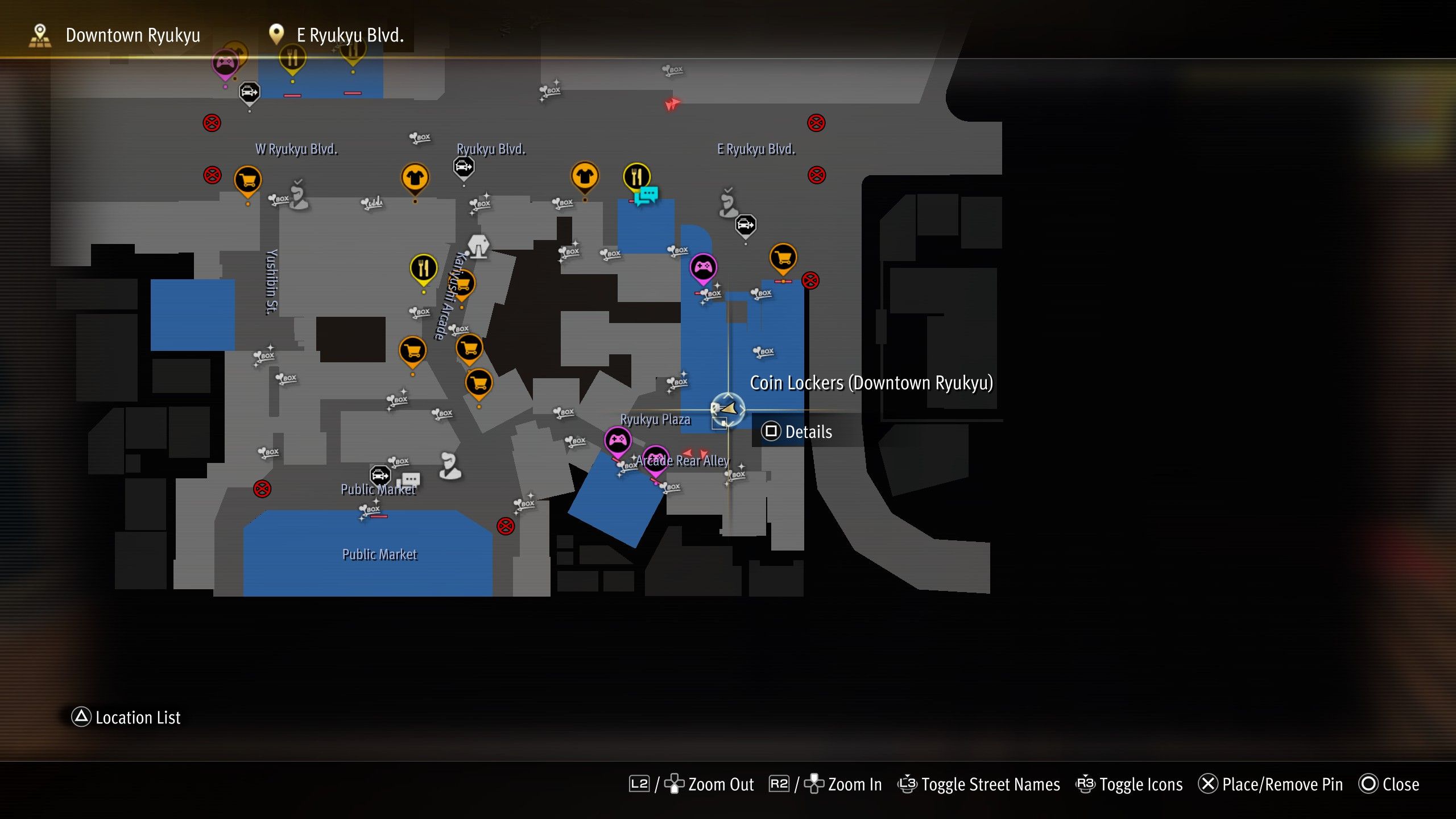 Downtown Ryukyu Coin Lockers map