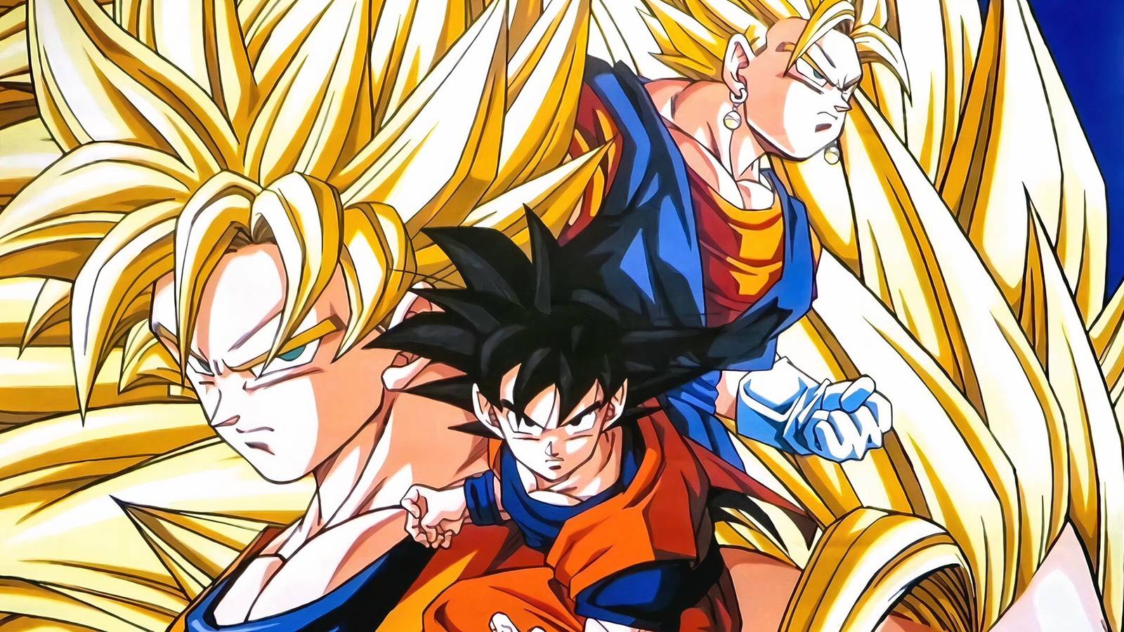 picture: goku in many forms in dragon ball z.