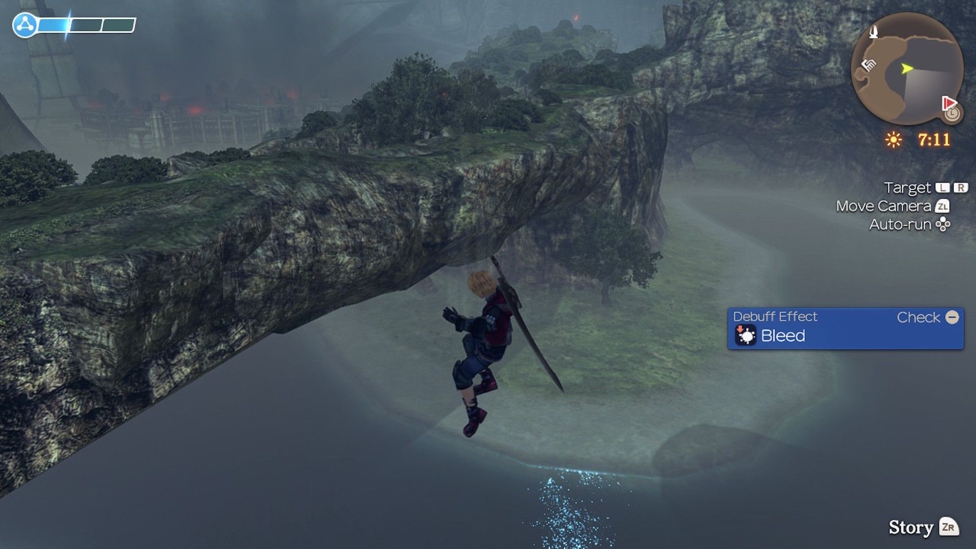 Dropping off a ledge in Xenoblade Chronicles (2020)