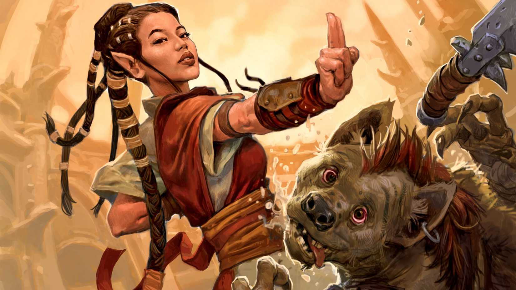 dungeons and dragons half elf monk gnoll