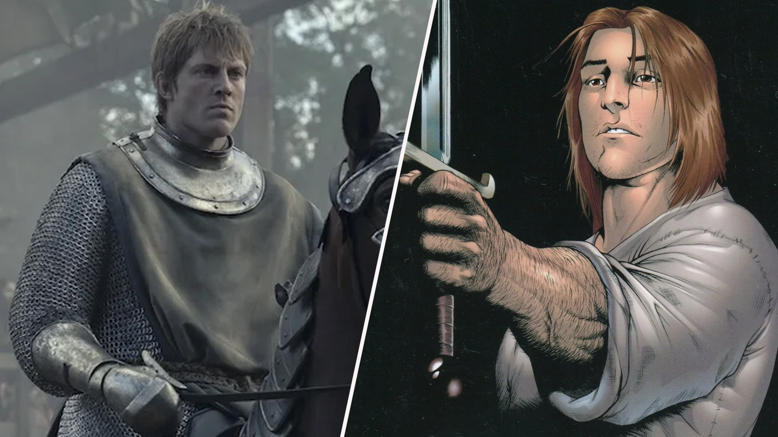 Dunk in A Knight of the Seven Kingdoms, and Dunk in The Hedge Knight comics