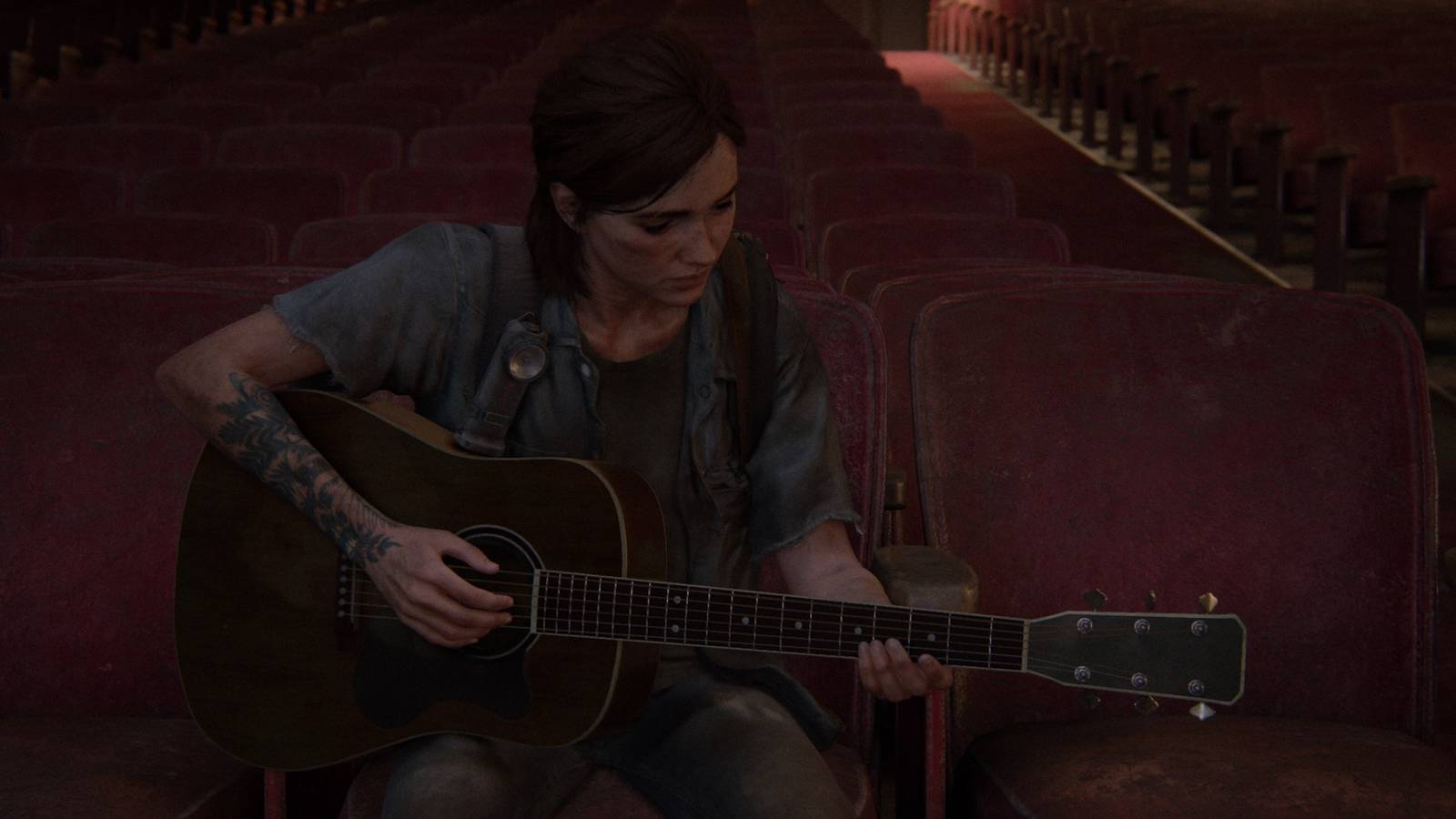 Ellie playing guitar The Last of Us Part 2 (2020)
