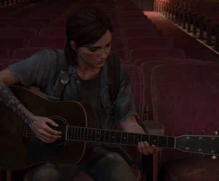 Ellie playing guitar The Last of Us Part 2 (2020)