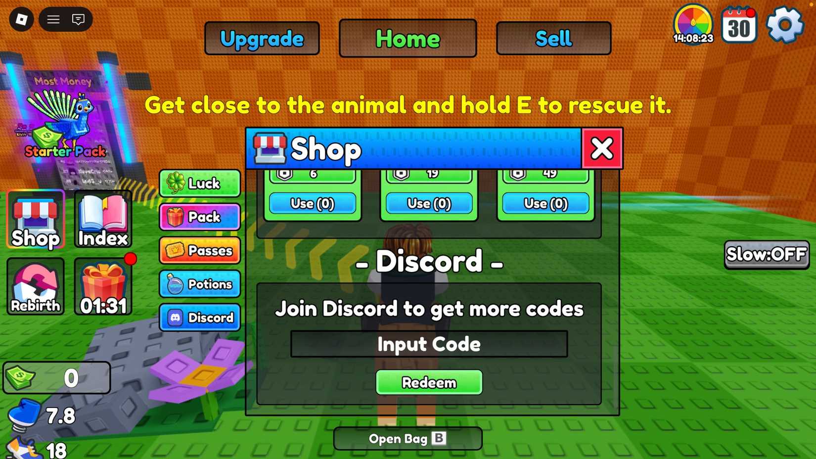 Escape Mad Beasts For Animals - the codes tab