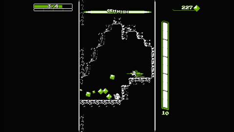 Exploring a cave in Downwell (2015)