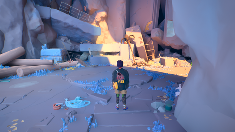 Exploring a cave in Jusant (2023)