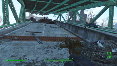 Exploring a collapsed road in Fallout 4 (2015)