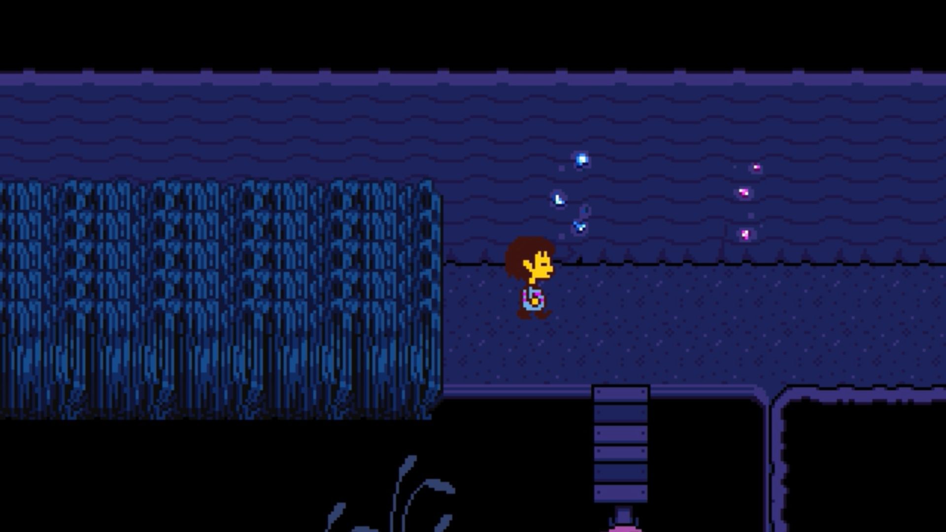 Exploring a dark beach in Undertale (2015)