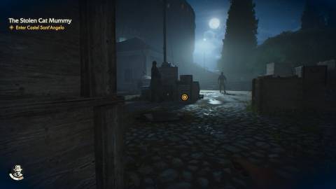 Exploring a dark street in Indiana Jones and the Great Circle (2024)