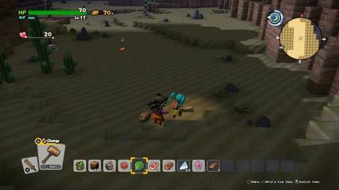 Exploring a desert in Dragon Quest Builders 2 (2019)
