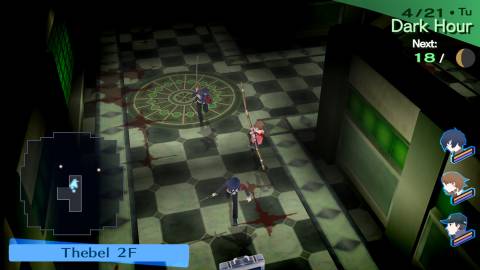 Exploring a dungeon in Persona 3 (2007)