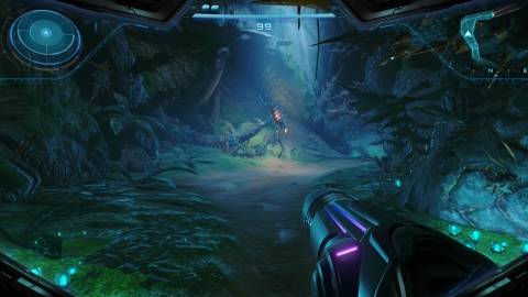 Exploring a forest in Metroid Prime 4 Beyond (2025)