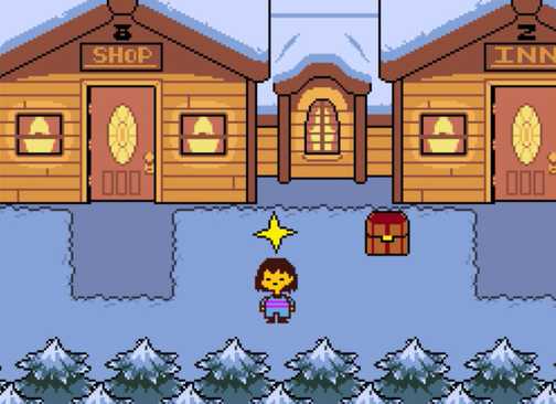 Exploring a town in Undertale (2015)