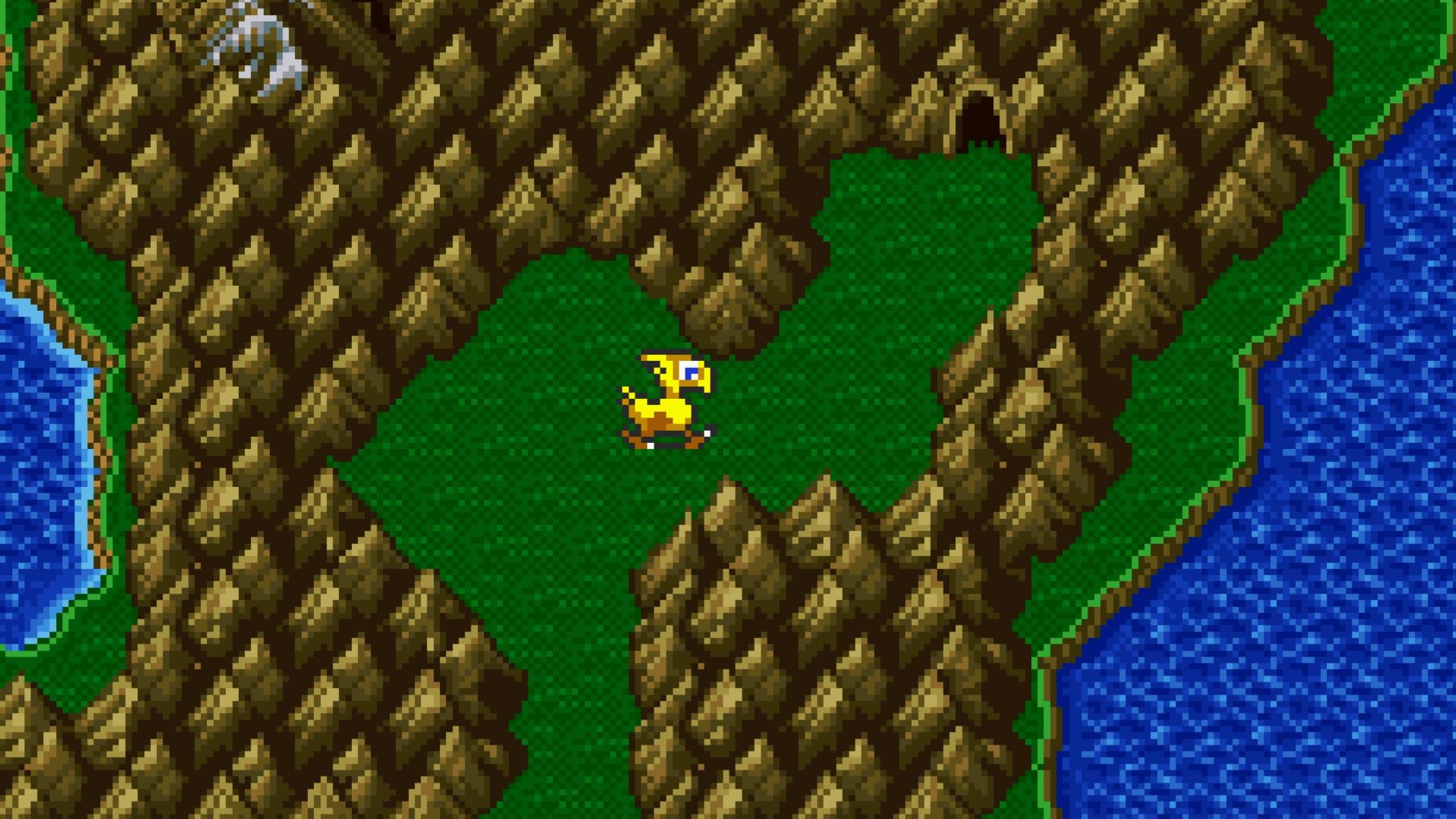 Exploring the world map on a chocobo in Final Fantasy 5 (SNES)