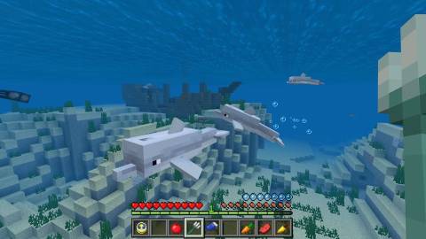 Exploring underwater in Minecraft (2011)